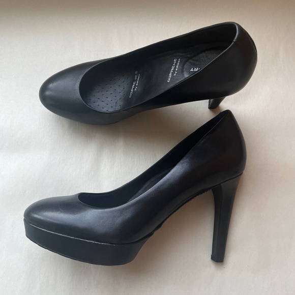 Rockport Adidas Adiprene Black Leather Janae Platform Stiletto Heels Pumps 7.5 - Picture 7 of 12